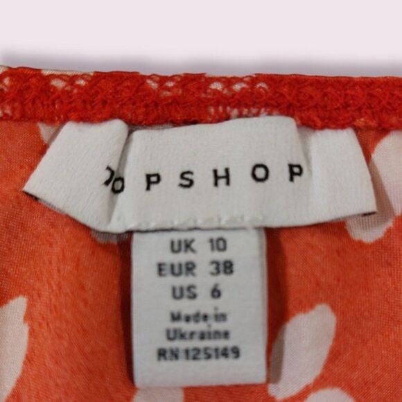 Topshop Red Dalmatian Satin Mini Skirt - Picture 3 of 6